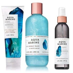 BBW 3 piece Aqua Marine Set w/ SANTA TOPPER